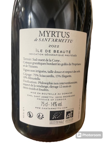 Sant Armettu Myrtus Rouge 2023